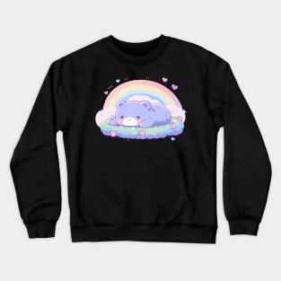 Lazy Rainbow Kawaii Baby Bear Cuddles Crewneck Sweatshirt